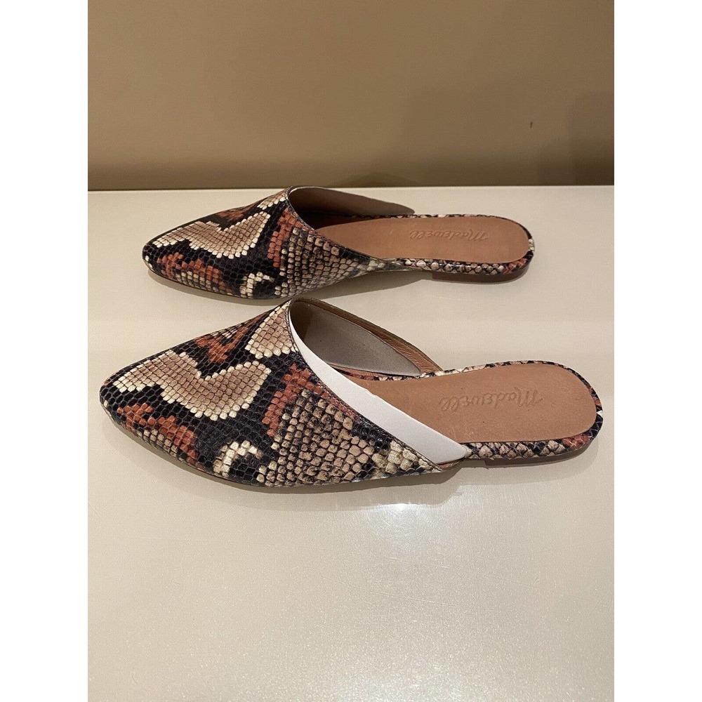 BRAND NEW - Madewell Remi Mule Snake Print in Spiced Cider Multi 6.5 $88 retail